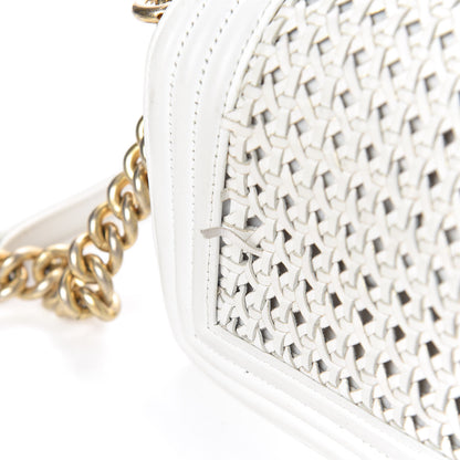 Chanel Sheepskin Braided Small Boy Reverso Flap White 12 of 13