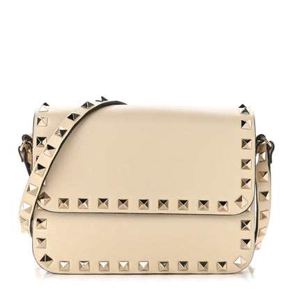 Valentino Garavani Vitello Rockstud Flap Crossbody Bag Light Ivory 1 of 8