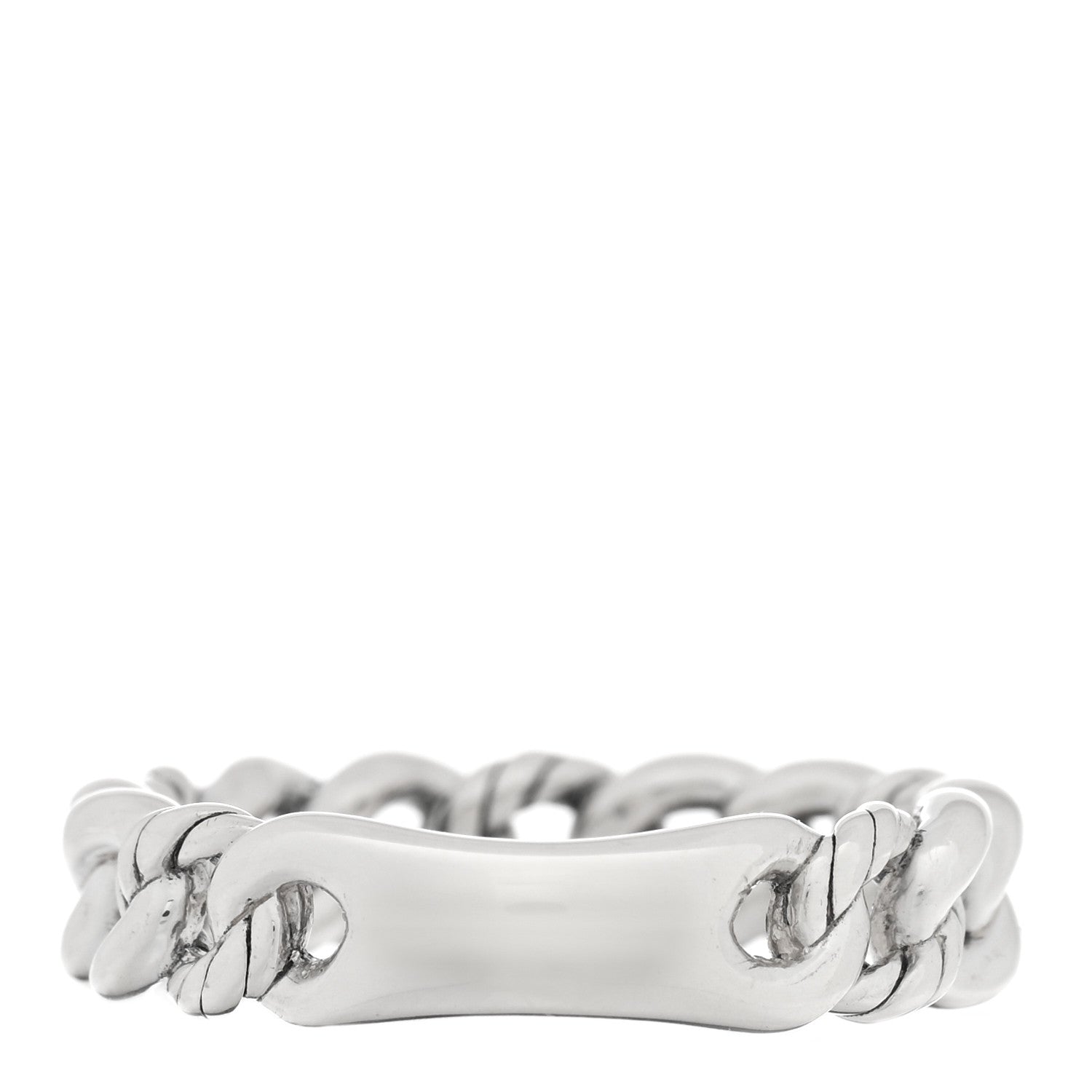 David Yurman Sterling Silver Narrow Belmont Curb Link Ring 54 7 1 of 4
