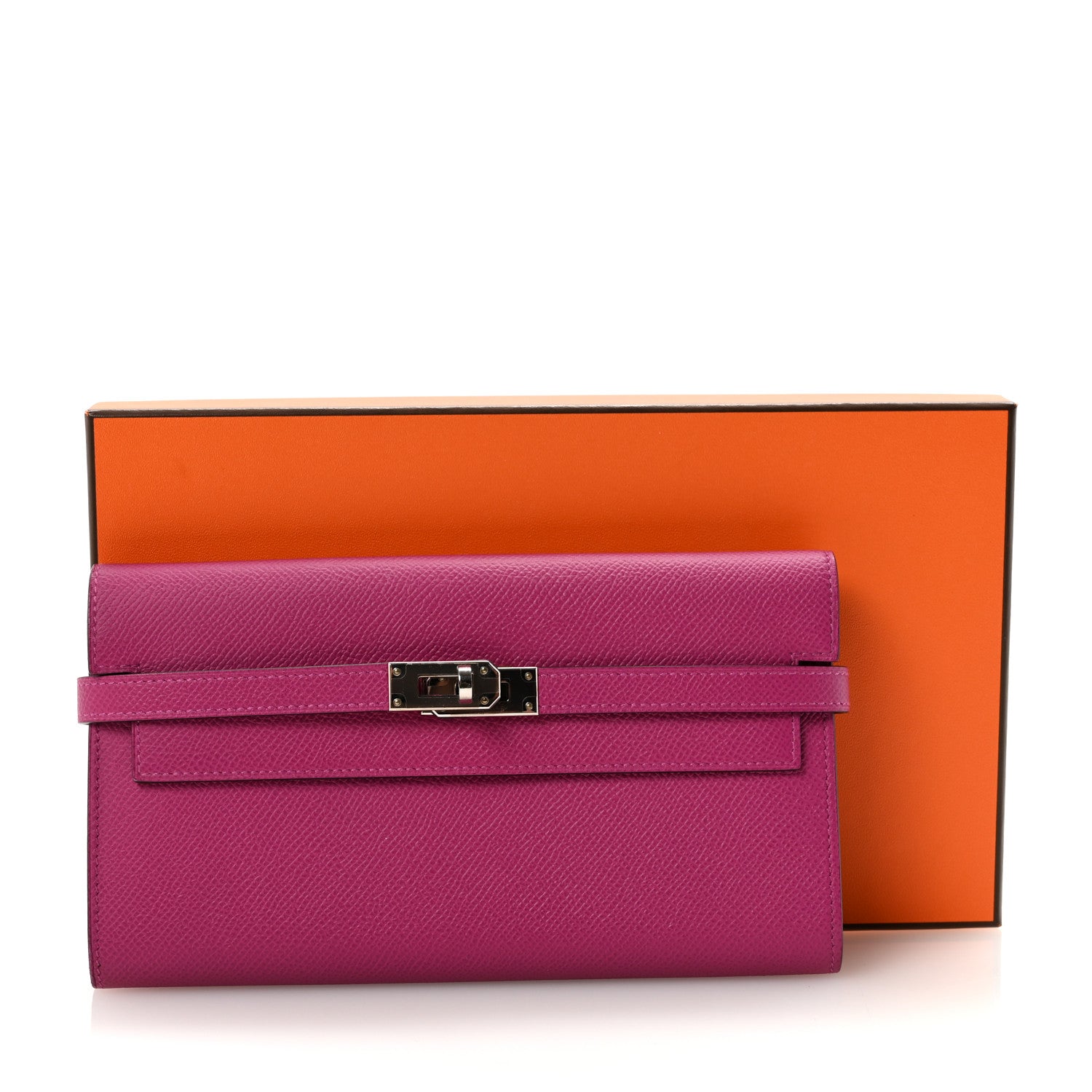 Hermes Epsom Kelly Longue Wallet Rose Pourpre 7 of 7