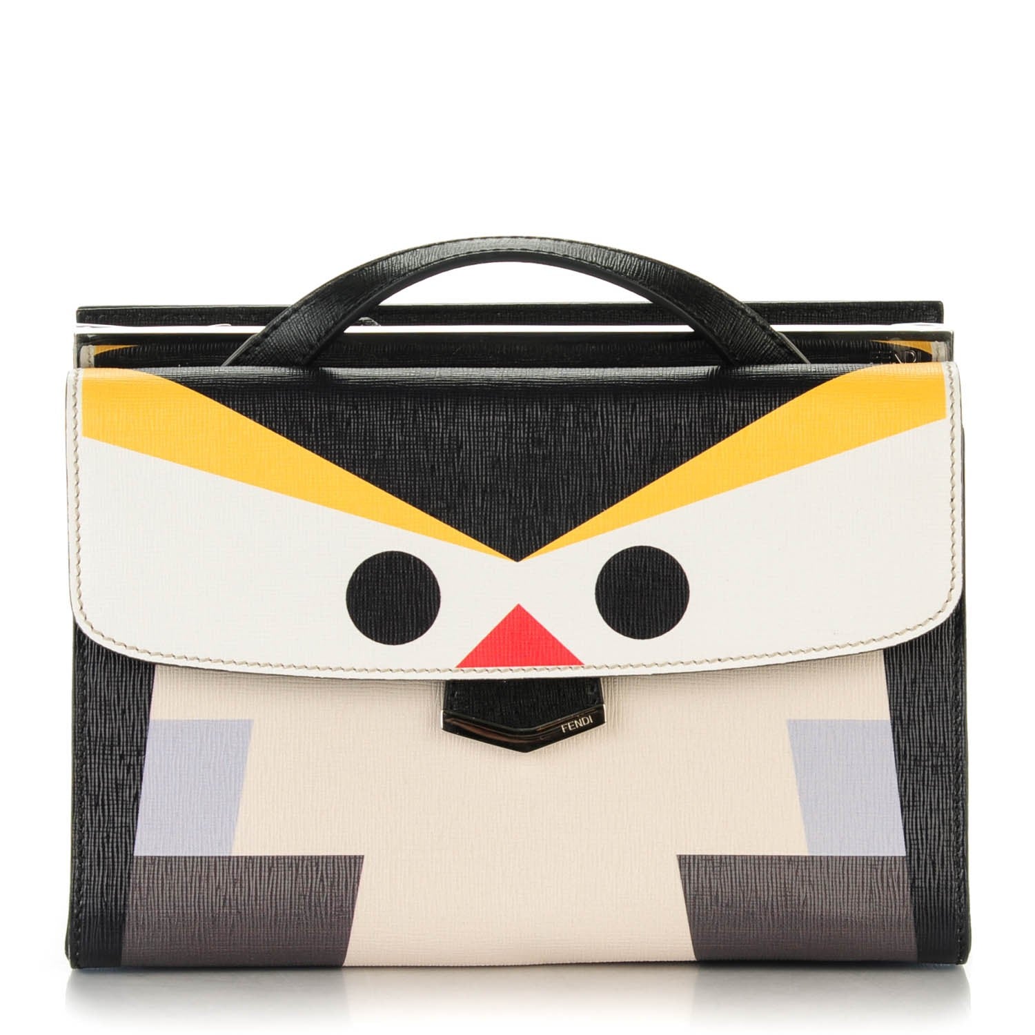 Fendi Vitello Elite QuTweet Mini Demi Jour Shoulder Bag Black Multicolor 1 of 6