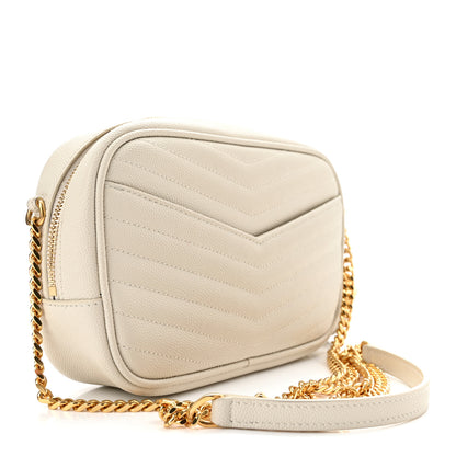 Saint Laurent Grain De Poudre Matelasse Monogram Mini Lou Camera Bag Blanc Vintage 3 of 10
