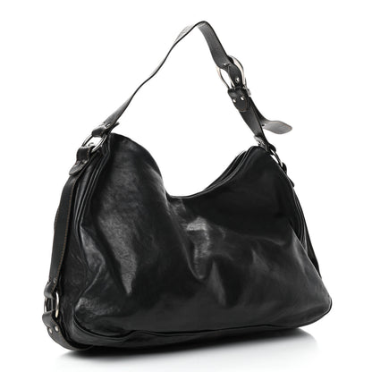 Christian Dior Calfskin Large Gaucho Double Saddle Bag Black 2 of 4