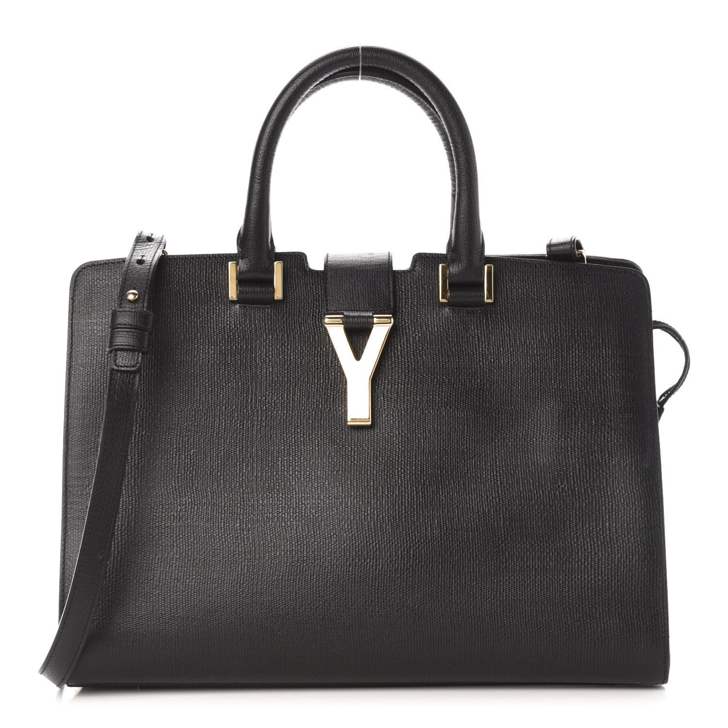 Textured Calfskin Small Classic Y Cabas Black