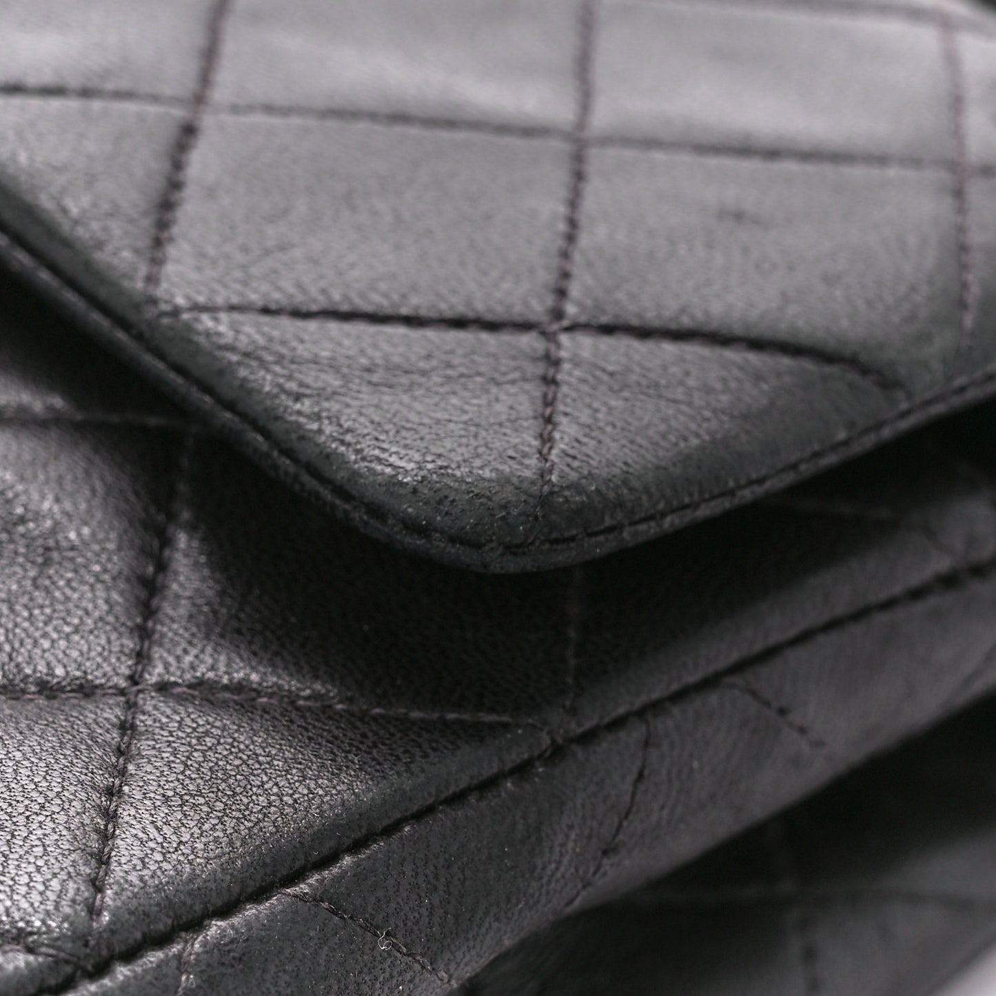Lambskin Quilted Small Double Flap Black