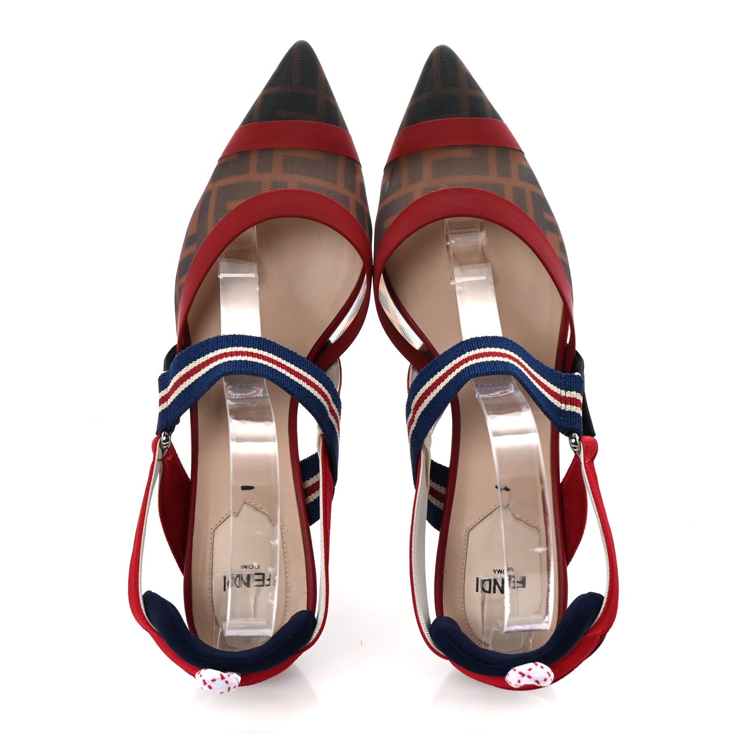 Technical Mesh FF Colibri 55mm Slingback Pumps 39 Tobacco Moro Zaffiro Ciliegia Rosso