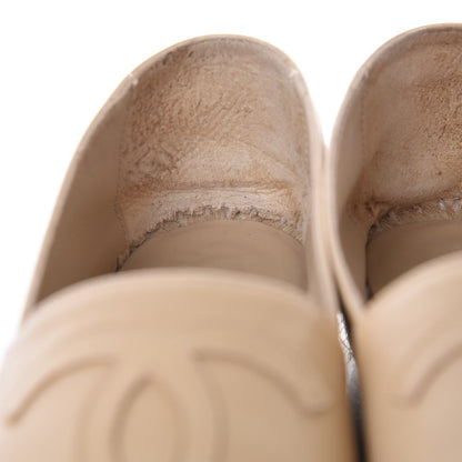 Chanel Lambskin CC Espadrilles 35 Beige Black 11 of 13