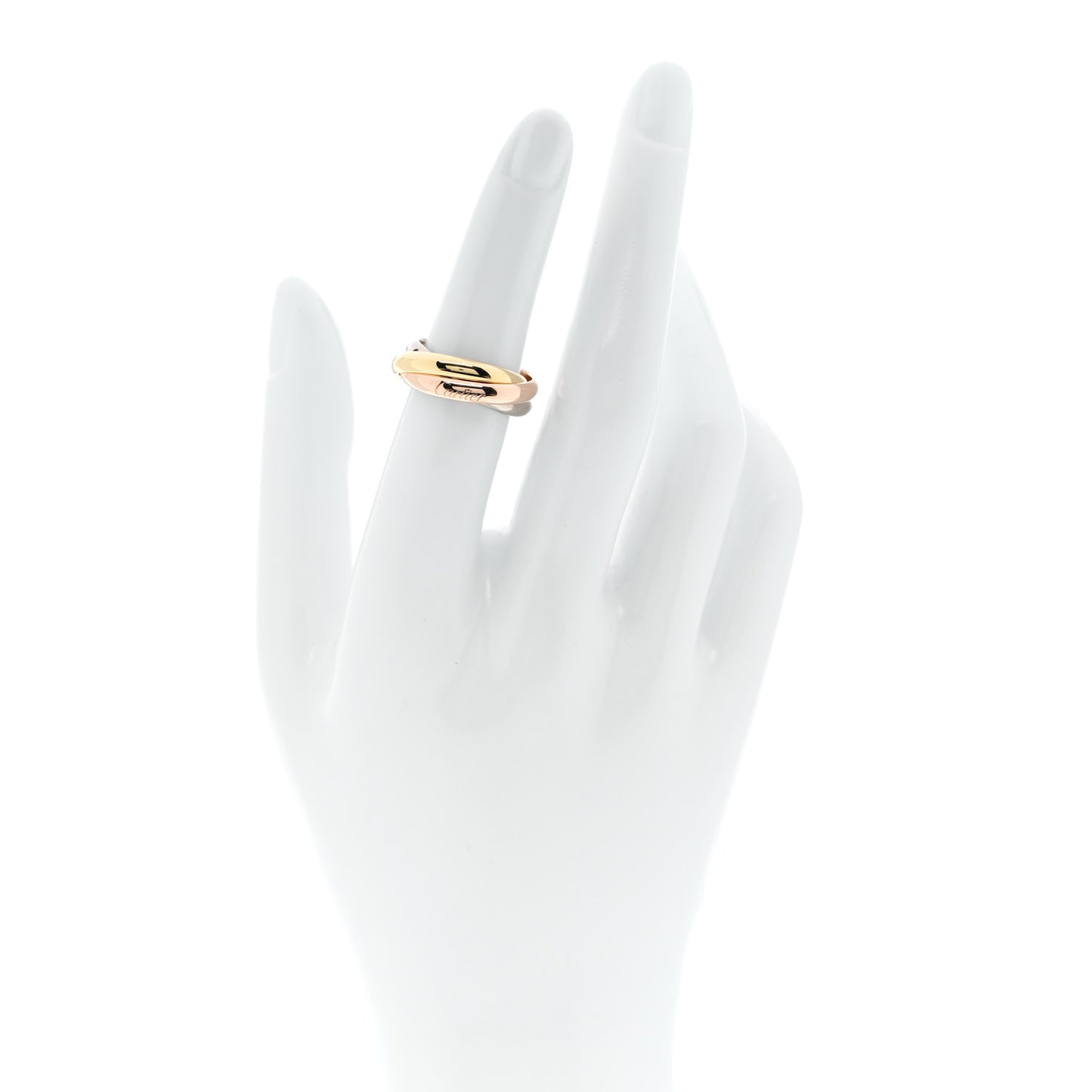18K Pink Yellow White Gold Diamond Trinity Ring 50 5.25