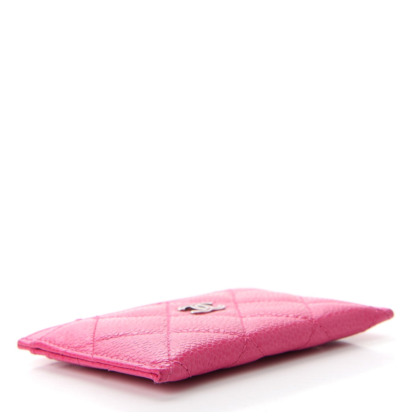 Caviar Quilted Card Holder Pink