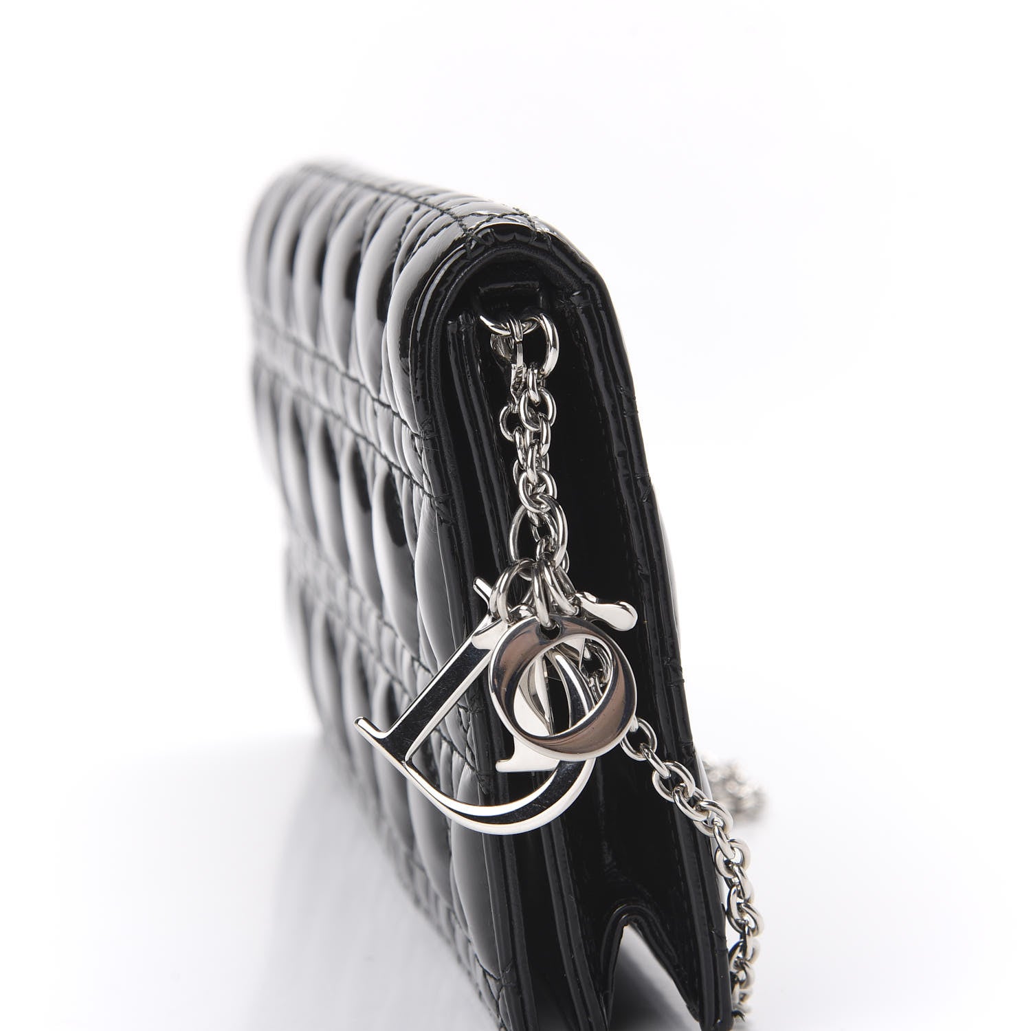 Christian Dior Patent Cannage Lady Dior Convertible Clutch Black 9 of 10