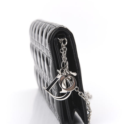 Christian Dior Patent Cannage Lady Dior Convertible Clutch Black 9 of 10