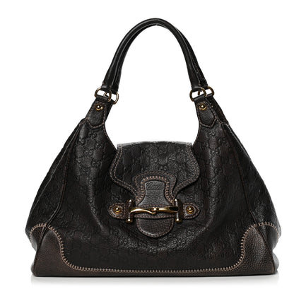 Gucci Guccissima Large New Pelham Shoulder Bag Dark Brown 1 of 7
