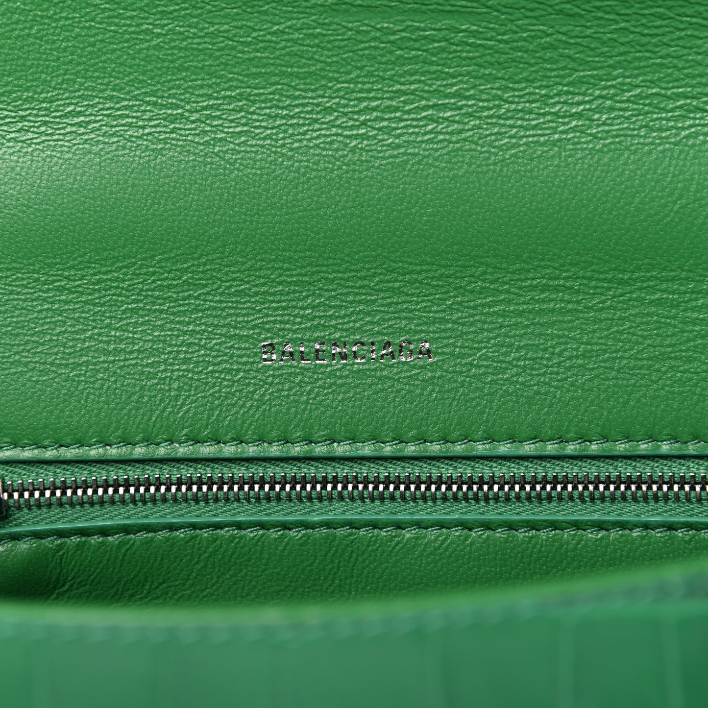 Shiny Calfskin Crocodile Embossed Small Hourglass Top Handle Bag Leaf Green