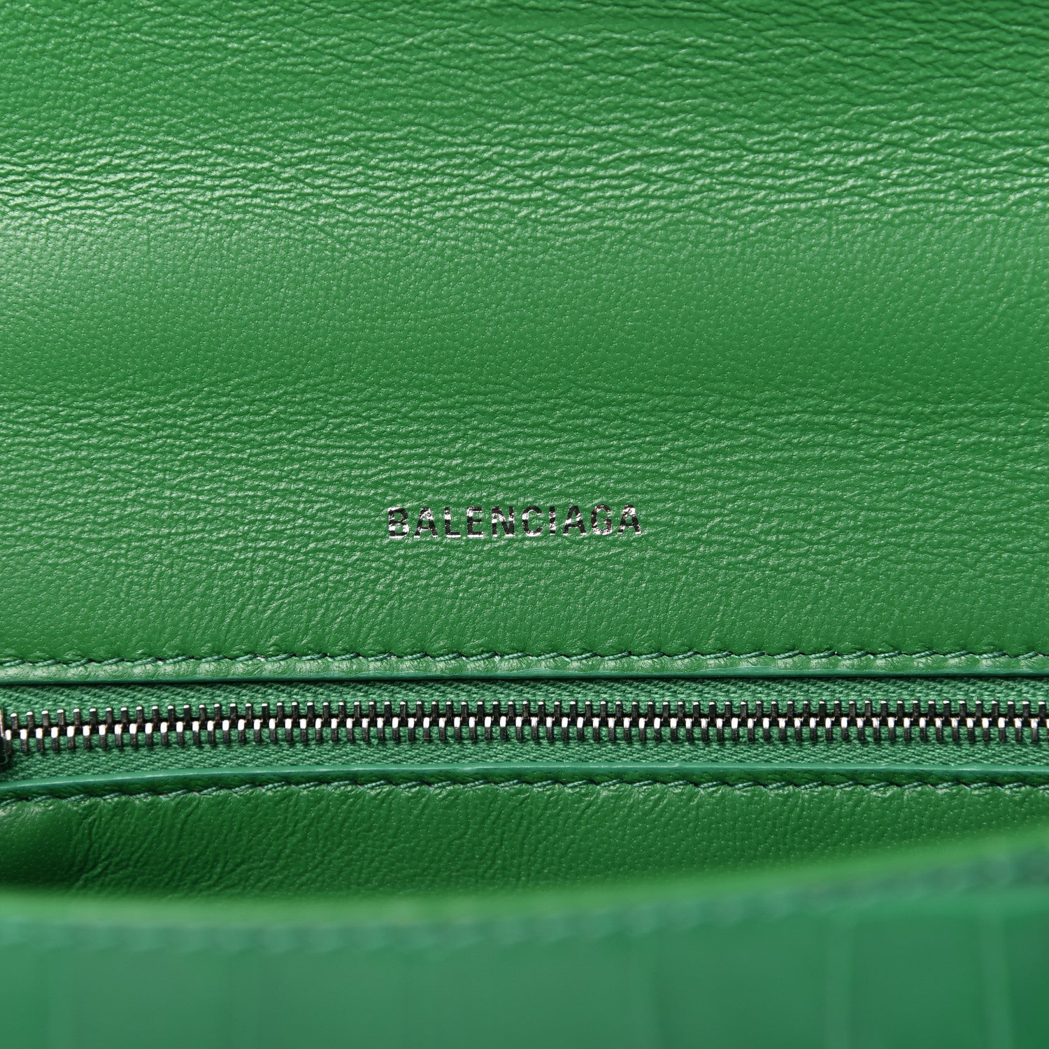 Balenciaga Shiny Calfskin Crocodile Embossed Small Hourglass Top Handle Bag Leaf Green 8 of 8