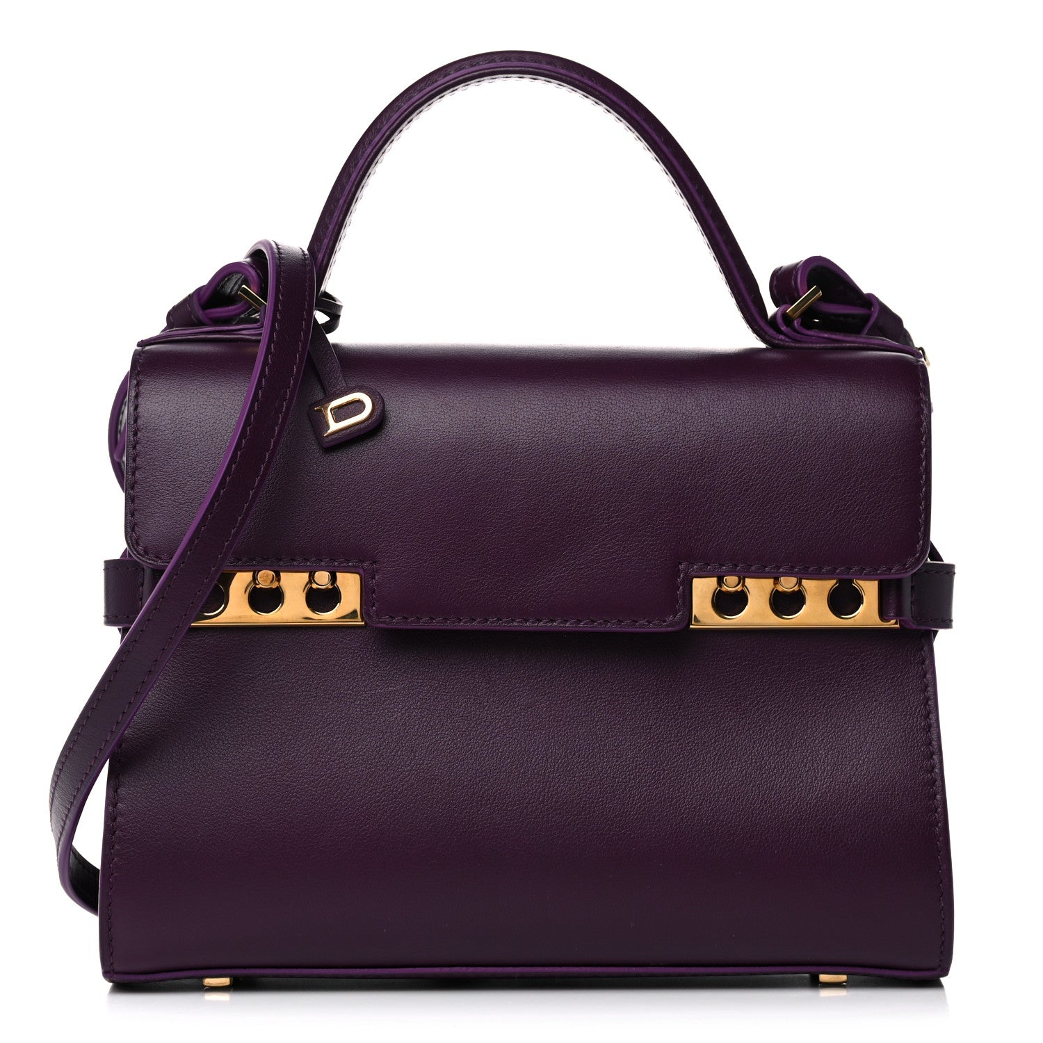 Delvaux Smooth Calfskin Mini Tempete Satchel Prune 3 of 11