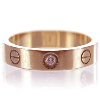 Cartier 18K Pink Gold Diamond 4mm LOVE Wedding Band Ring 52 6 1 of 4