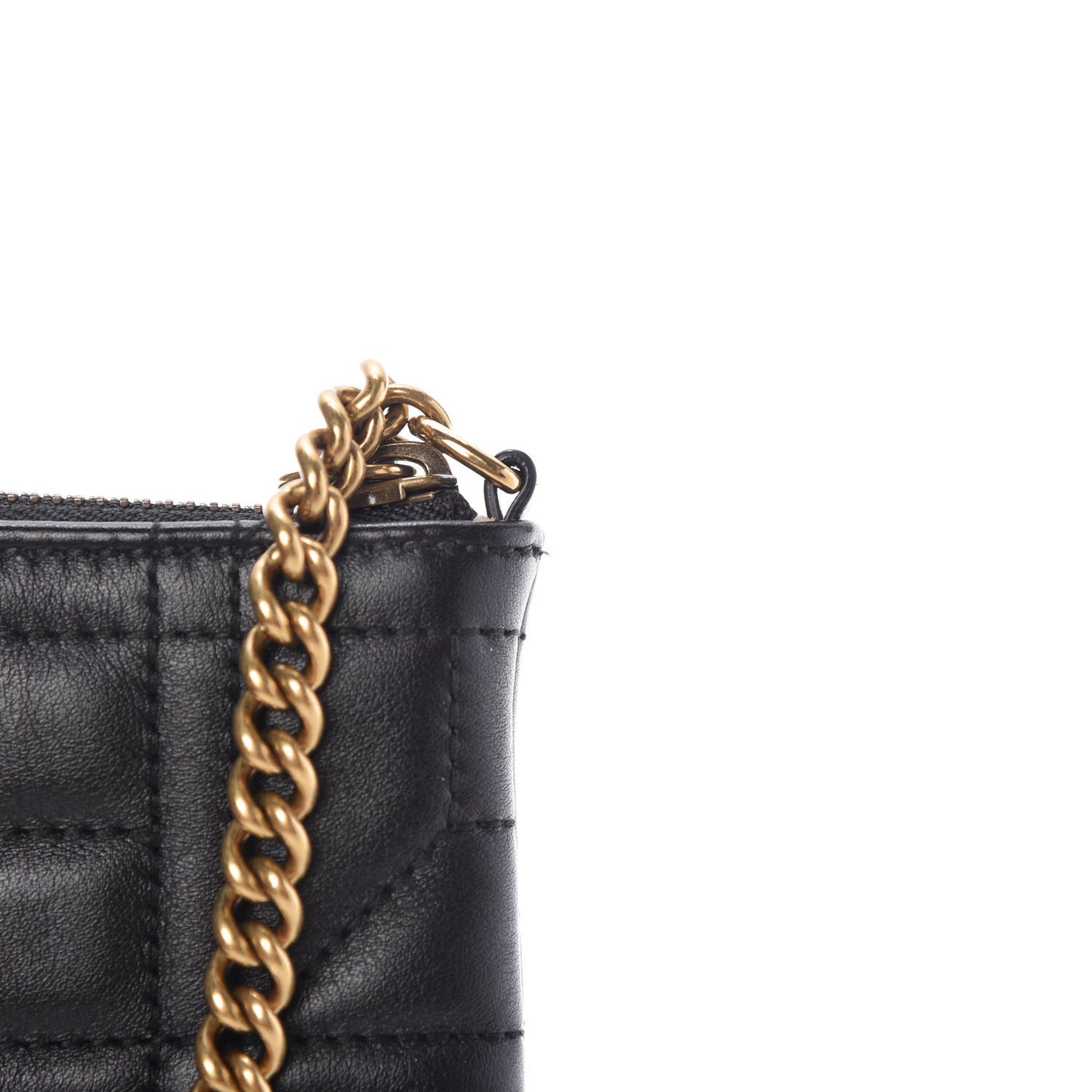 Calfskin Matelasse Mini Pearly GG Marmont Chain Bag Black