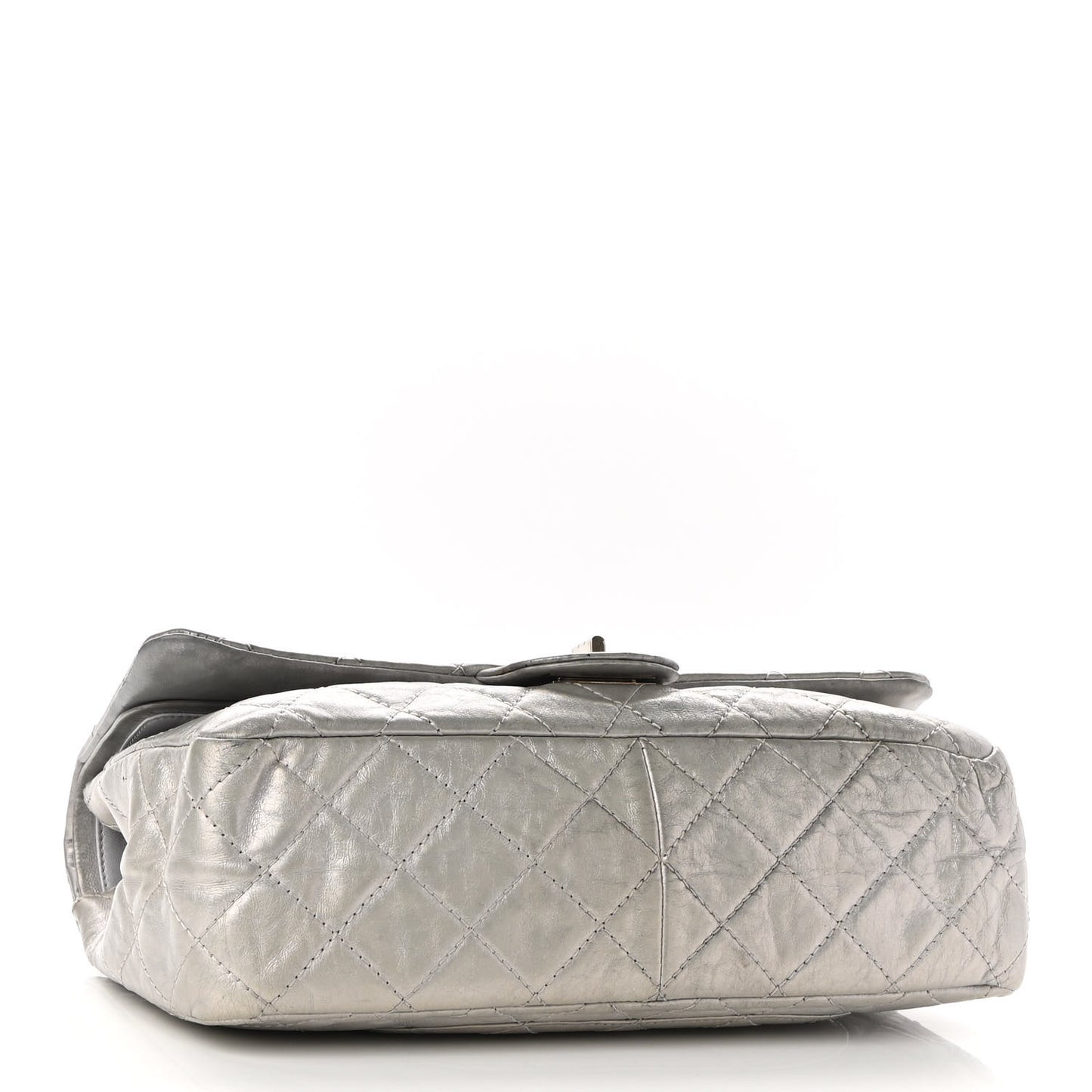 Metallic Aged Calfskin Quilted 2.55 Reissue 227 Flap Silver