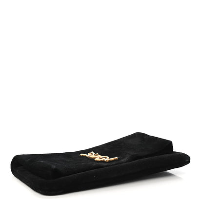 Saint Laurent Suede Monogram West Hollywood Clutch Black 4 of 6