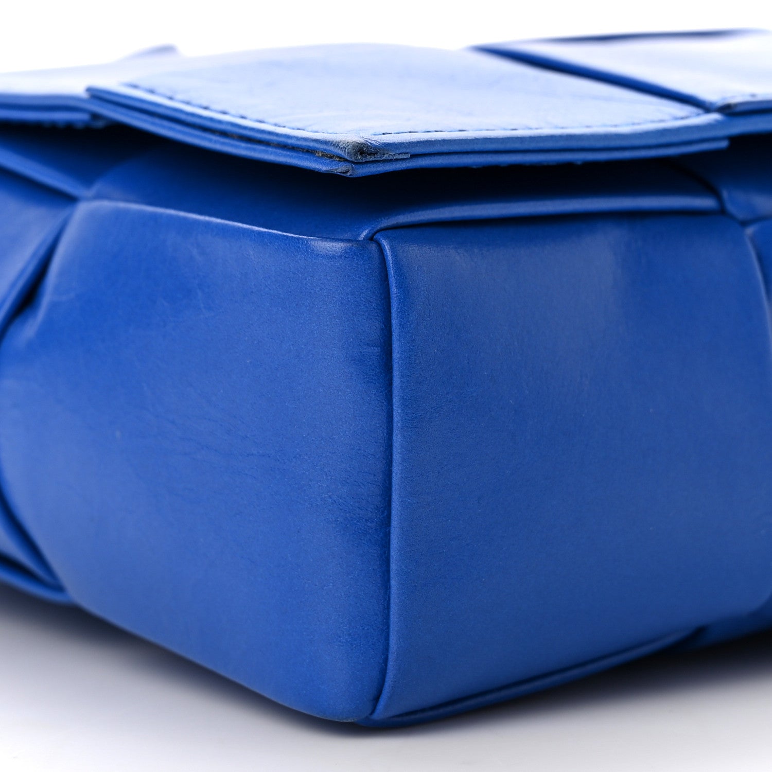 Bottega Veneta Paper Calfskin Maxi Intreccio Extra Mini Cassette Crossbody Bag Cobalt 8 of 9
