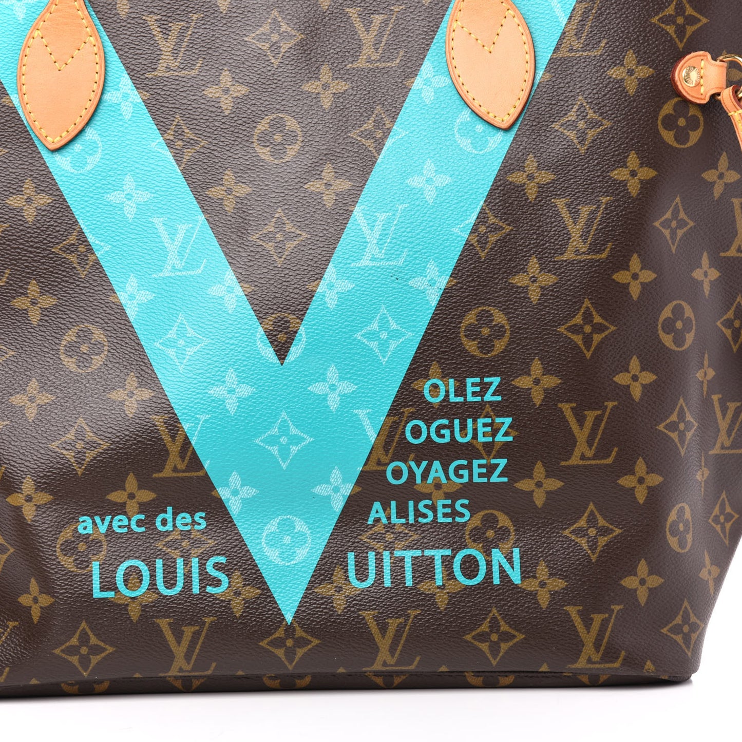 Monogram V Neverfull MM Turquoise