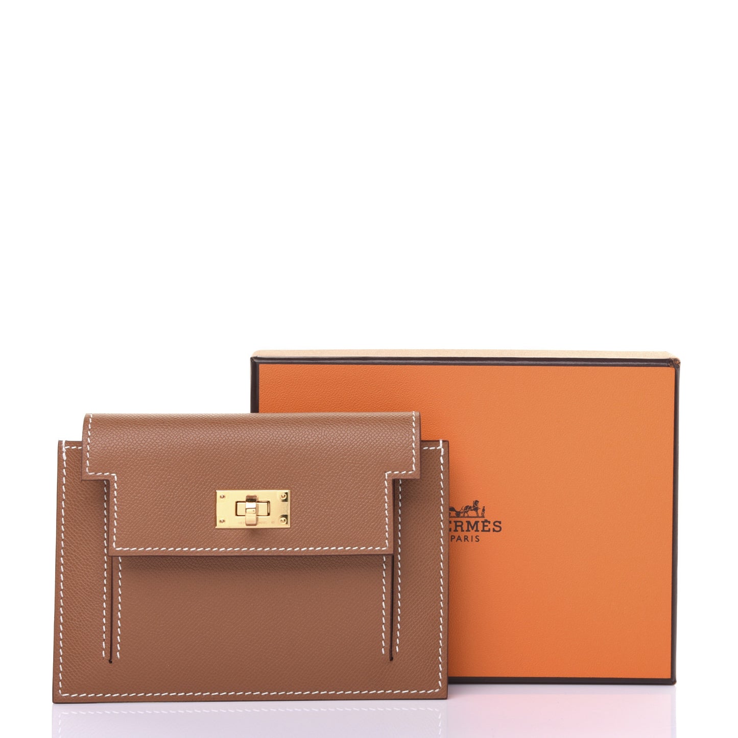 Epsom Kelly Pocket Compact Wallet Gold