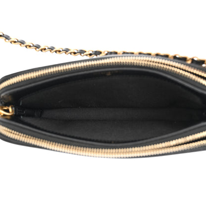 Chanel Caviar Quilted CC Filigree Clutch With Chain Black 5 of 14