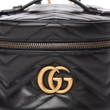 Gucci Calfskin Matelasse Mini GG Marmont Round Backpack Black 10 of 10