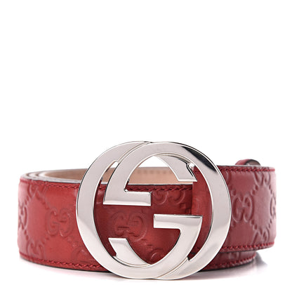 Gucci Guccissima Interlocking G 40mm Belt 90 36 Red 1 of 6