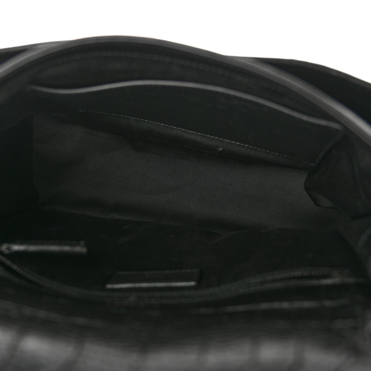 Saint Laurent Crocodile Embossed Lambskin Monogram Medium Niki Chain Satchel Black 5 of 11