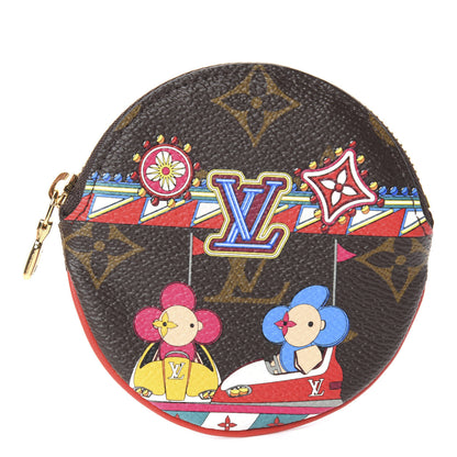 Louis Vuitton Monogram 2020 Christmas Animation Bumper Cars Round Coin Purse Coquelicot 1 of 5