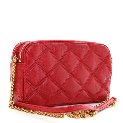 Saint Laurent SAINT LAURENT Grained Lambskin Quilted Mini Becky Double Zip Bag Rouge Eros 2 of 11