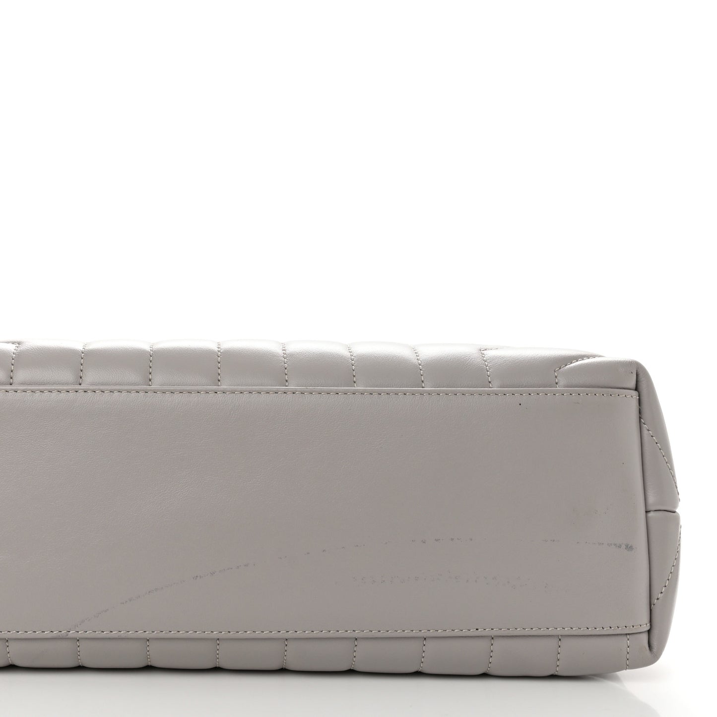 Calfskin Y Quilted Monogram Medium Loulou Chain Satchel Light Gray