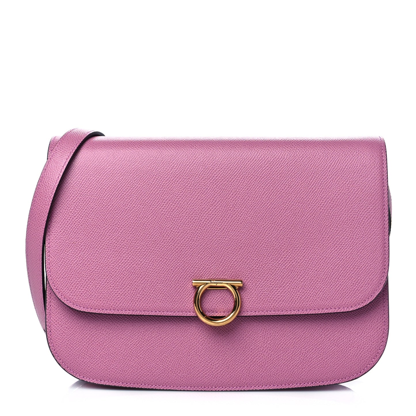 Hammered Calfskin Gancini Crossbody Pink