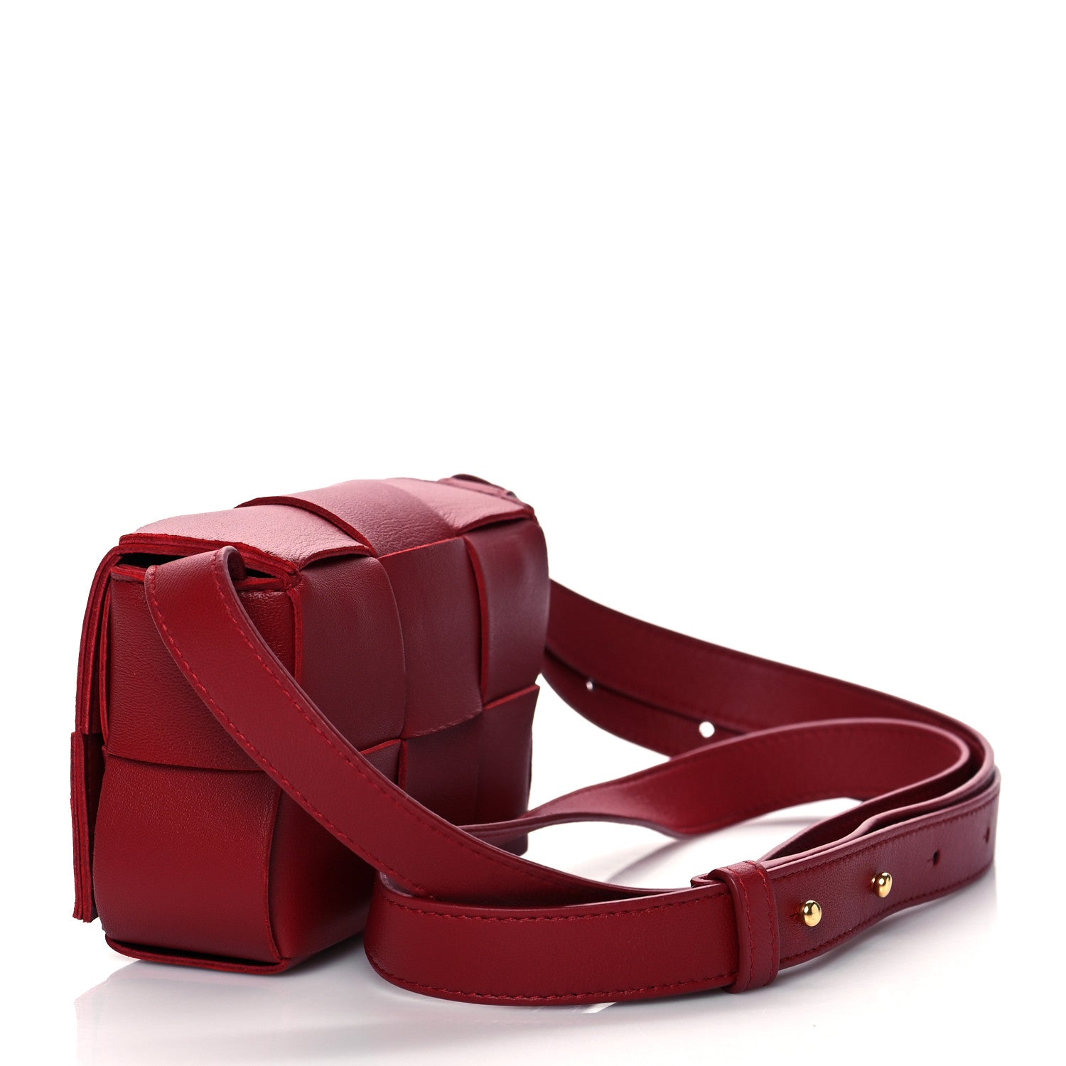 Bottega Veneta Lambskin Maxi Intrecciato Extra Mini Cassette Crossbody Bag Bordeaux 2 of 8