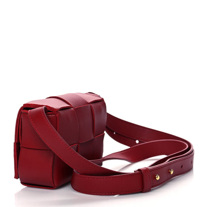 Bottega Veneta Lambskin Maxi Intrecciato Extra Mini Cassette Crossbody Bag Bordeaux 2 of 8