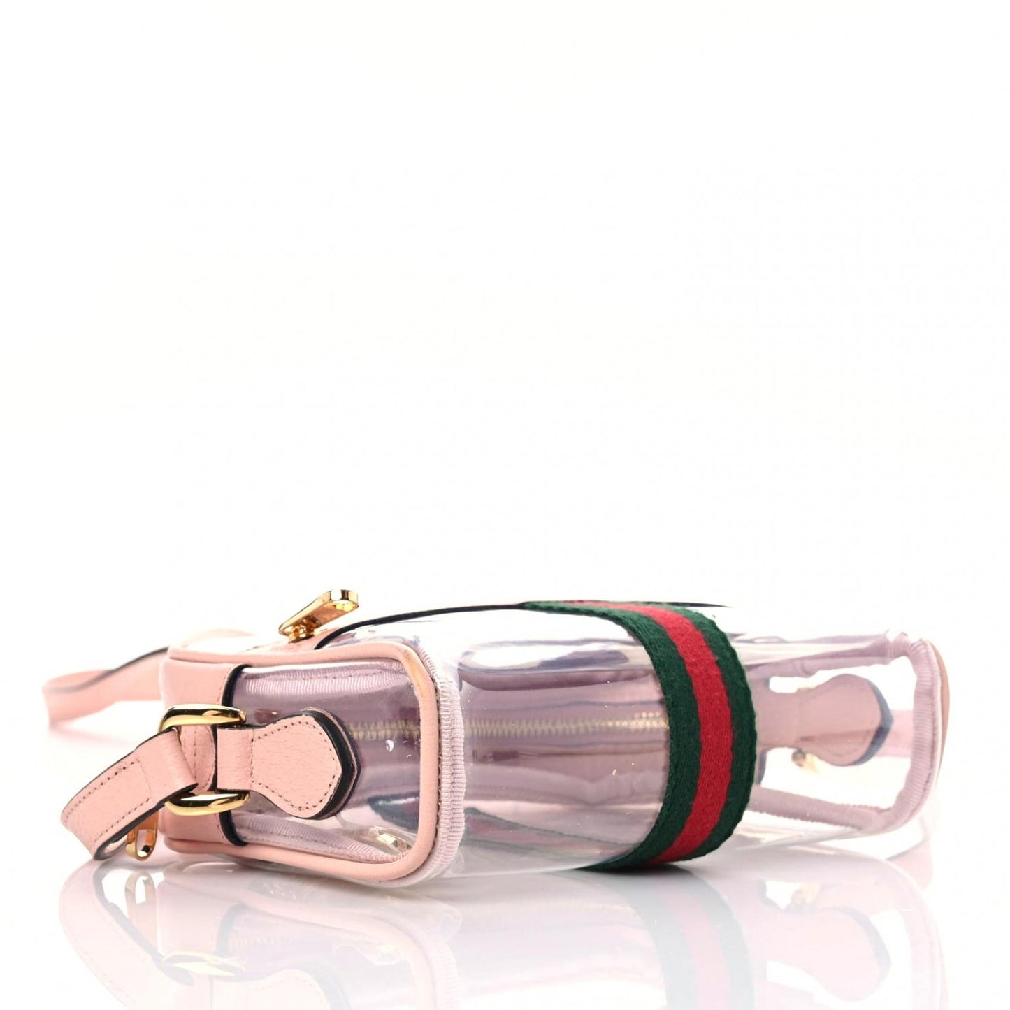 Vinyl Web Mini Ophidia Transparent Shoulder Bag Perfect Pink