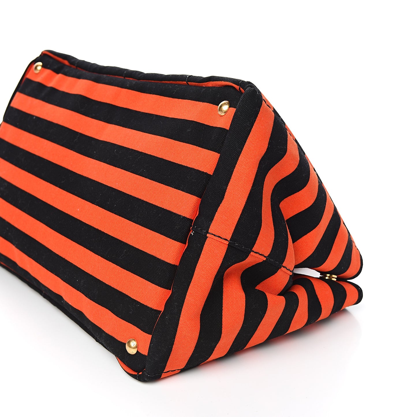 Canapa Striped Tote Arancio