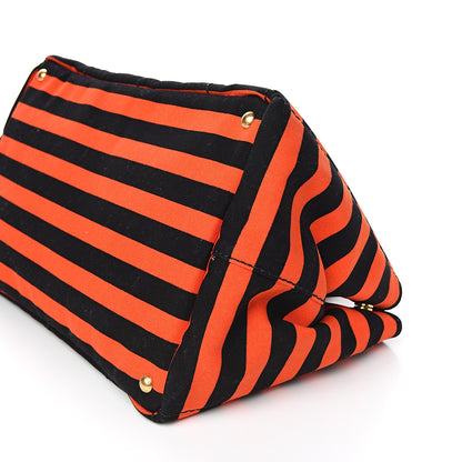 Prada Canapa Striped Tote Arancio 8 of 9