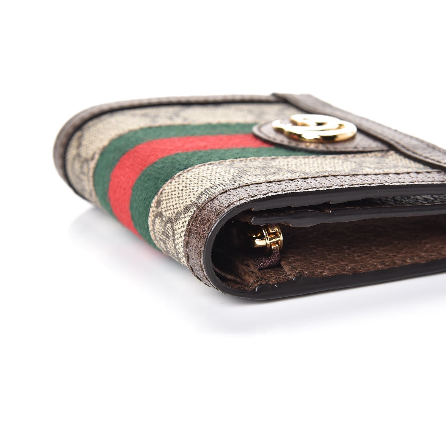 Gucci GG Supreme Monogram Web Ophidia Card Case Beige New Acero 11 of 12
