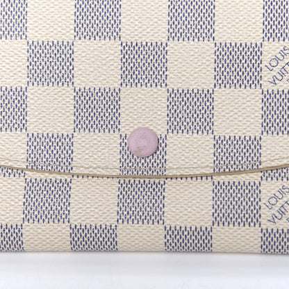 Louis Vuitton Damier Azur Emilie Wallet Rose Ballerine 11 of 11