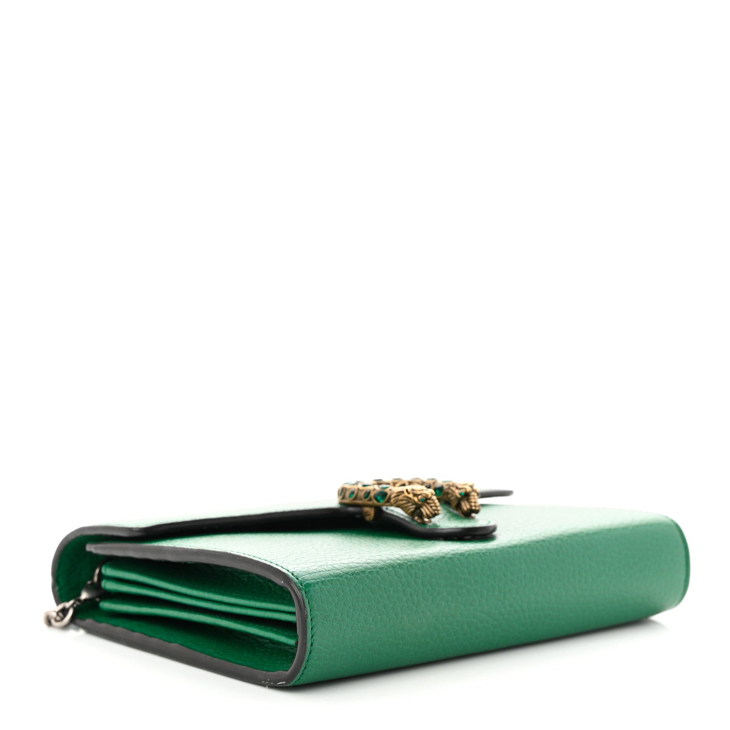 Gucci Calfskin Mini Dionysus Chain Wallet Emerald 4 of 11