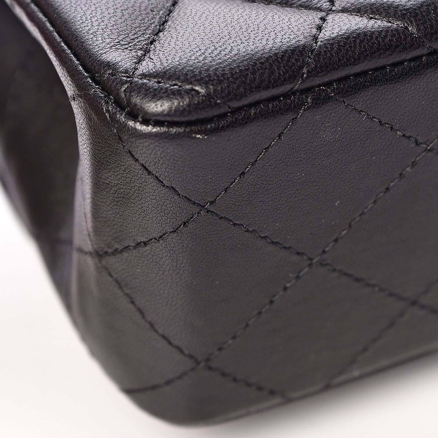 Lambskin Quilted Mini Rectangular Flap Black