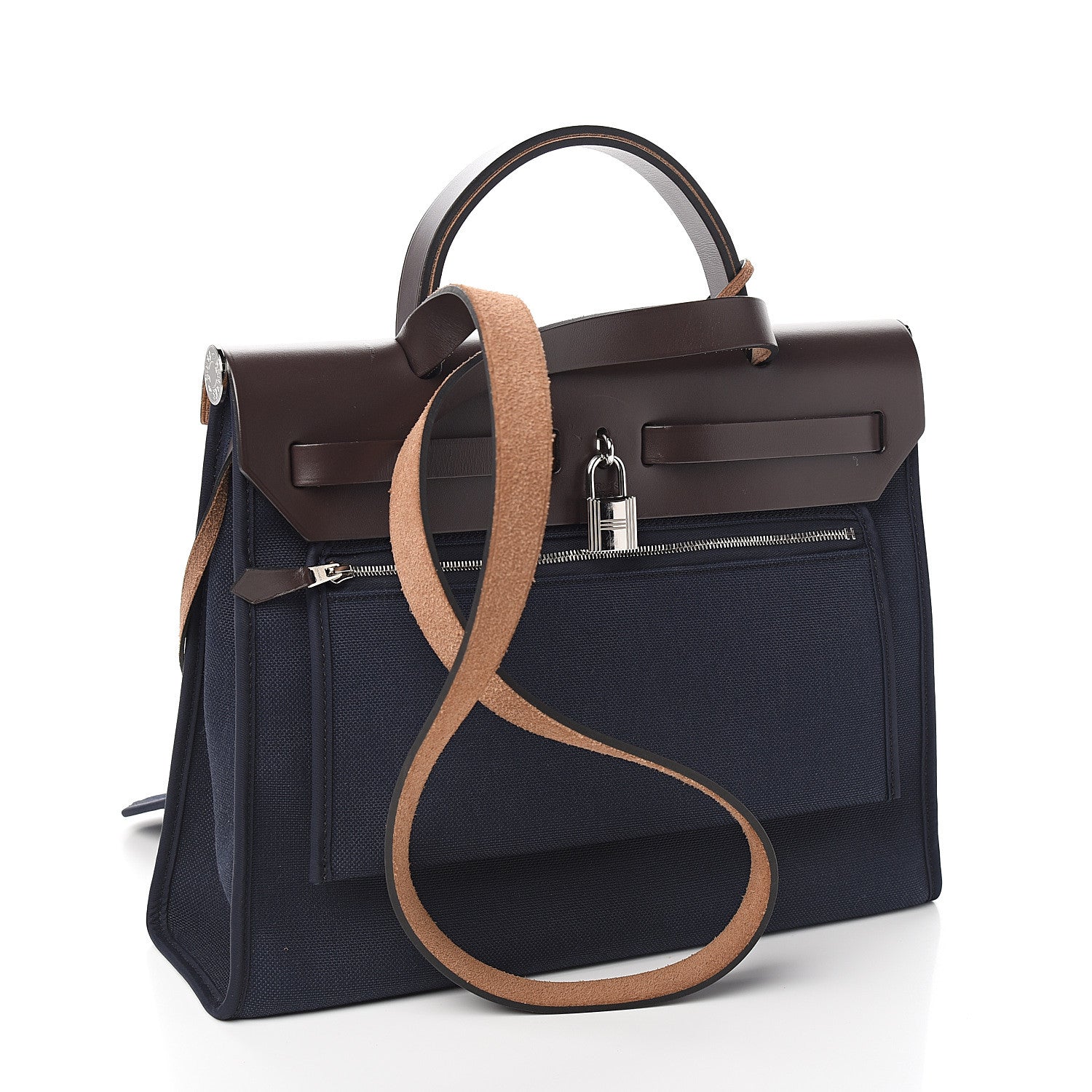 Hermes Vache Hunter Toile Herbag Zip 31 PM Bleu Marine Ebene 3 of 11