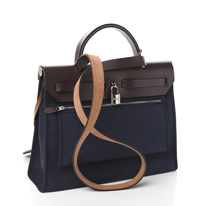 Hermes Vache Hunter Toile Herbag Zip 31 PM Bleu Marine Ebene 3 of 11