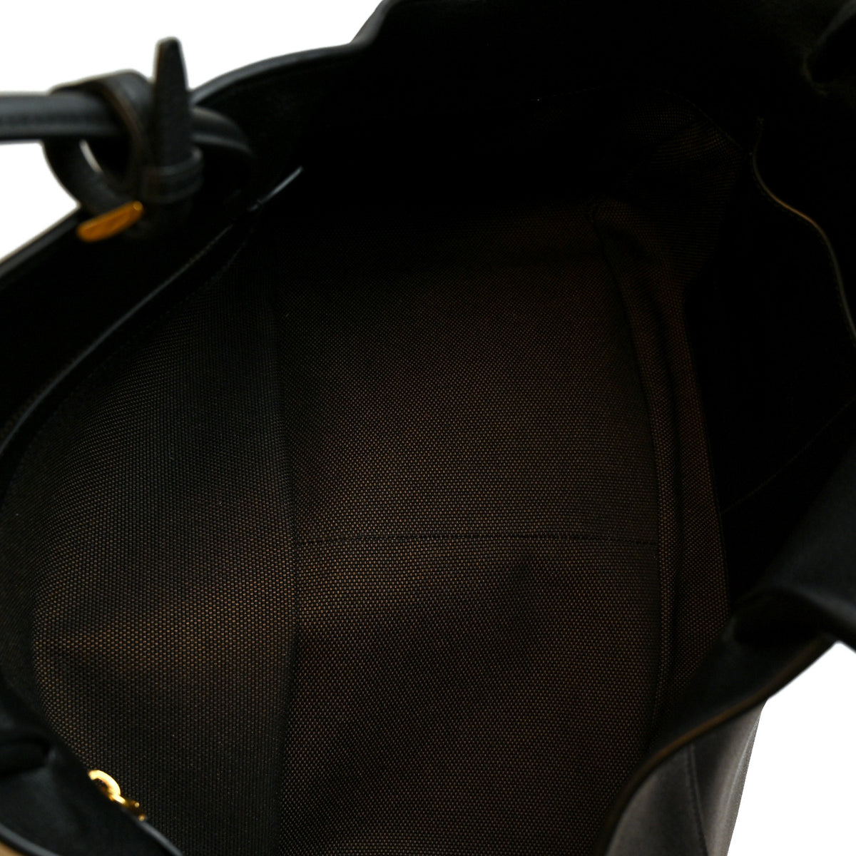 Soft Grain Calfskin Large Tote Bag Black