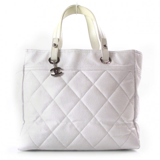 Paris Biarritz Large Quilted Tote White