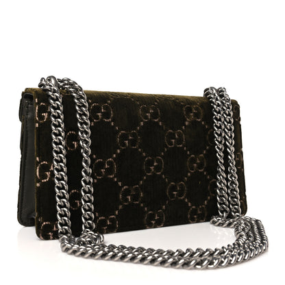 Gucci Velvet Moon Calfskin Crystal GG Monogram Small Dionysus Shoulder Bag  Dark Olive Rose Gold 3 of 11