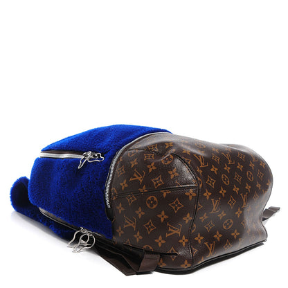 Louis Vuitton Shearling Monogram Marc Newson Fleece Pack Blue 4 of 8