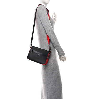 Christian Louboutin Calfskin Empire Rubber Ruisbuddy Messenger Bag Black Loubi 2 of 10